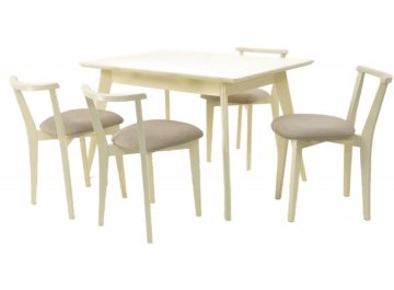 Складной стол Сканди Франк 120 натуральное дерево / натуральное дерево бежевый / слоновая кость / слоновая кость