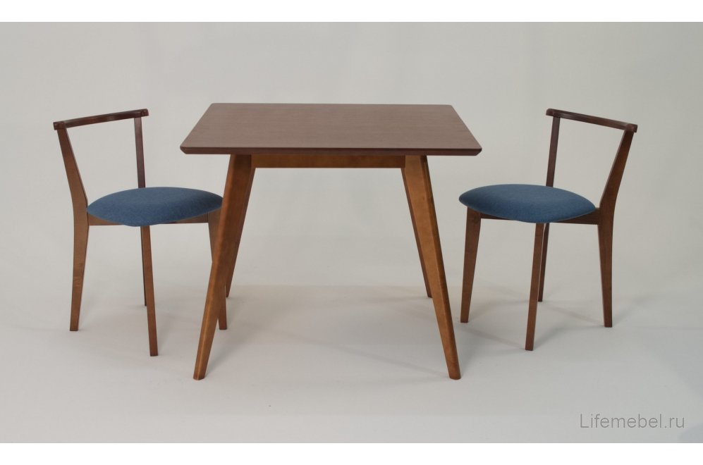 Обеденная группа Сканди Франк М 100 рогожка синий / орех