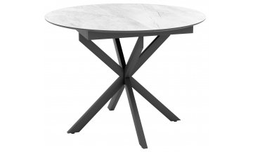 Стол деревянный обеденный Bergamo жемчужный перито / черный