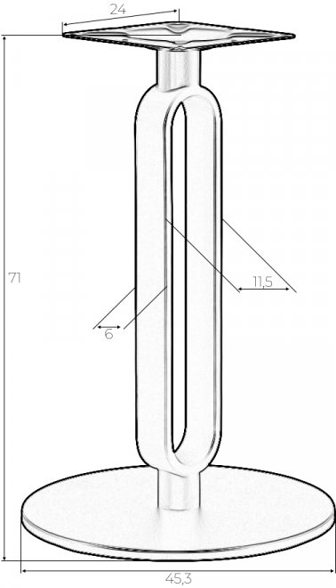 Подстолье обеденное Elan Black 8701-LMS