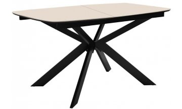 Керамический стол BK140 раскладной carrara gloss белый / черный
