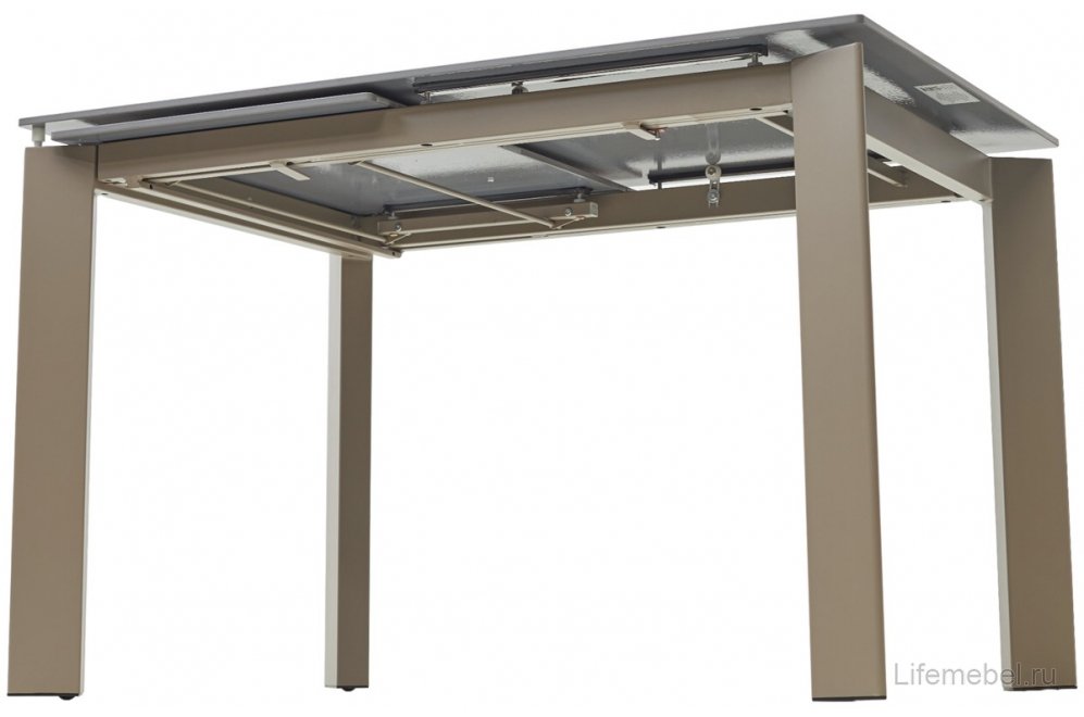 Керамический стол Corner 120 matt latte stone solid ceramic / taupe