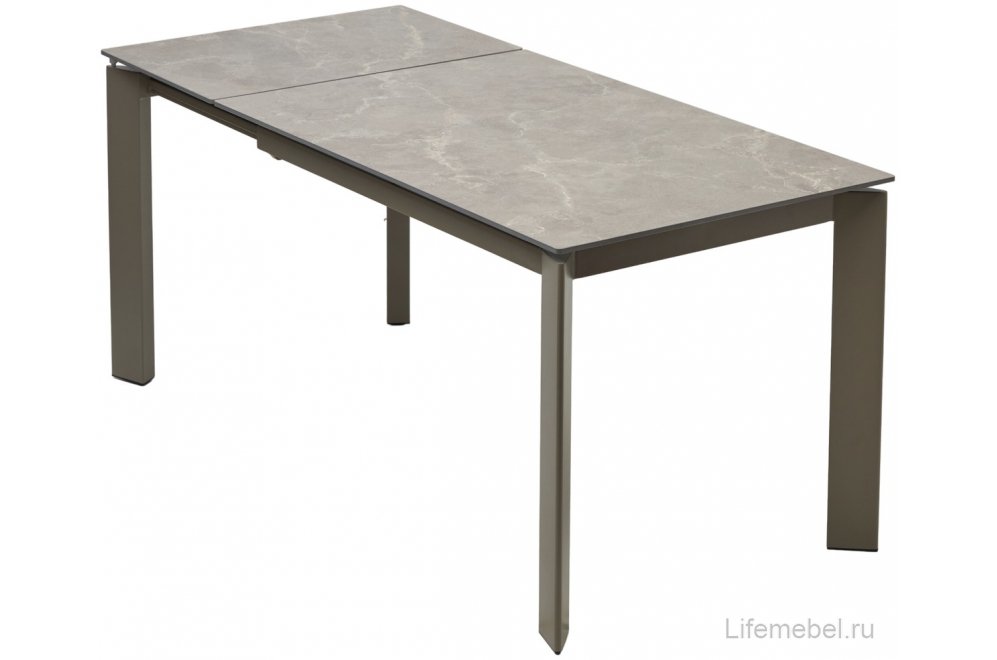 Керамический стол Corner 120 matt latte stone solid ceramic / taupe