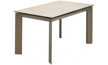 Керамический стол Cremona 140 KL-99 белый мрамор матовый / итальянская керамика / черный