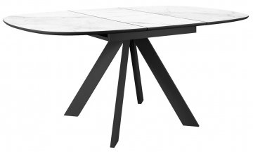 Керамический стол DikLine BK100 керамика белый мрамор / черный / черный