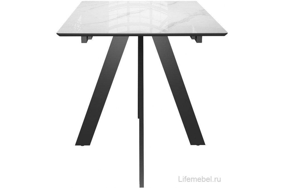 Керамический стол DKD120 раскладной carrara gloss белый / черный
