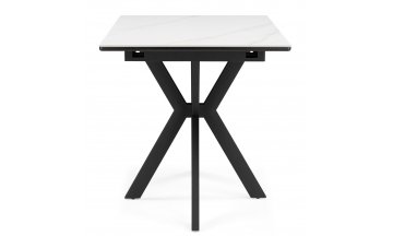 Керамический стол Гардинг 100(130)x70 белый мрамор / черный