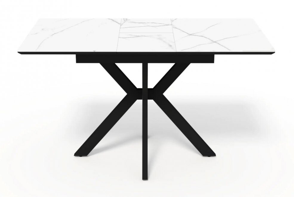 Керамический стол Гардинг 100(130)x70 белый мрамор / черный