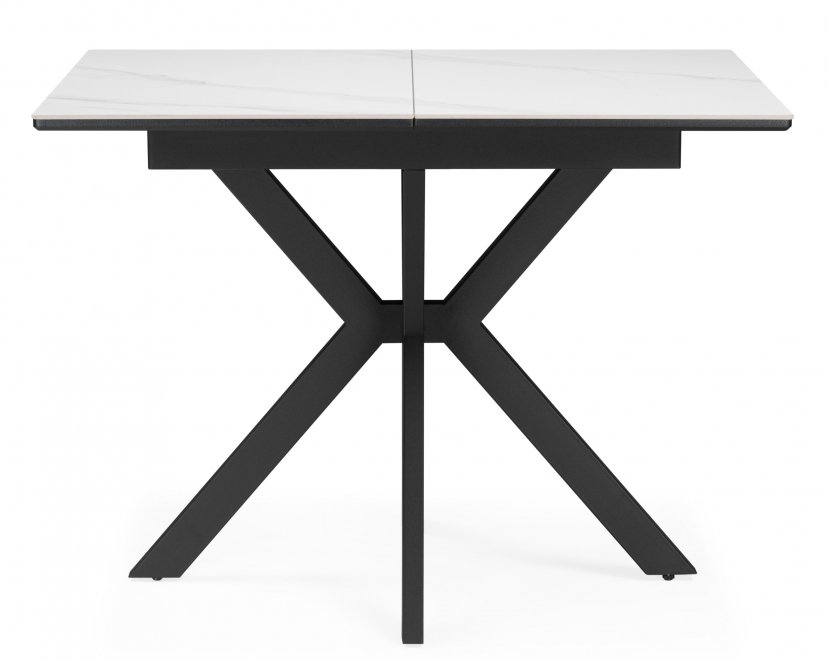 Керамический стол Гардинг 100(130)x70 белый мрамор / черный
