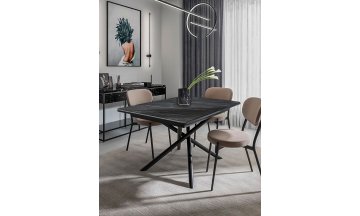 Керамический стол Неджи черный мрамор / черный