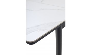 Керамический стол Тет-а-тет 120 белый мрамор керамика / черный каркас