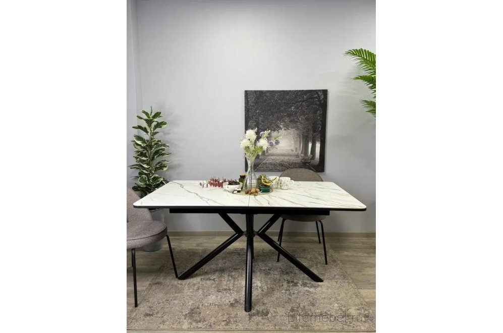 Стол DM1550 черный / керамика золотая