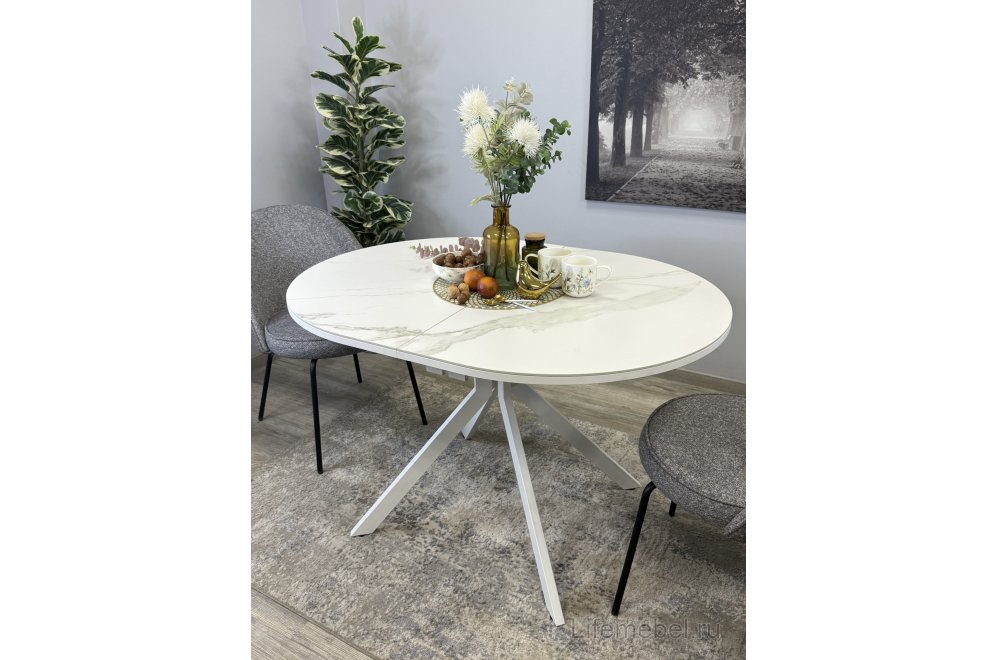 Стол DO1200 белый / керамика белая