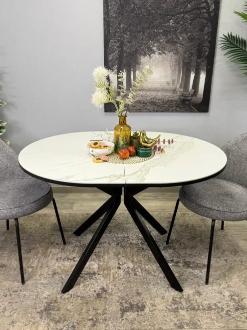 Стол DO1200 черный / керамика белая