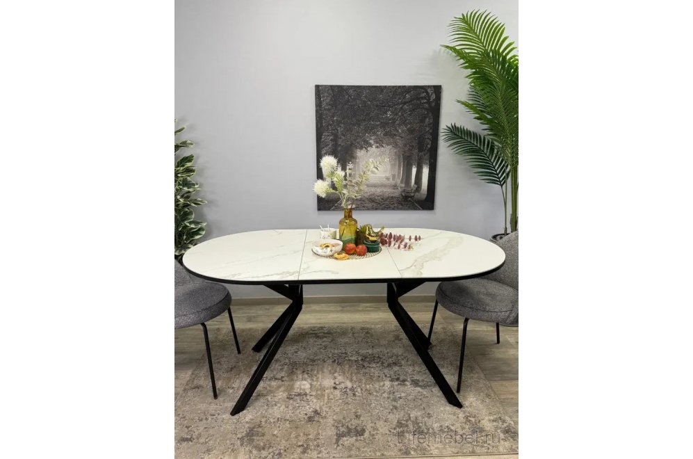 Стол DO1200 черный / керамика белая