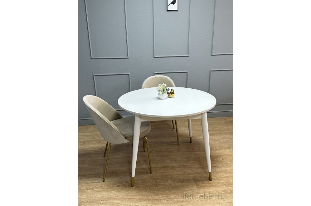 Стол Гай белое стекло / венге