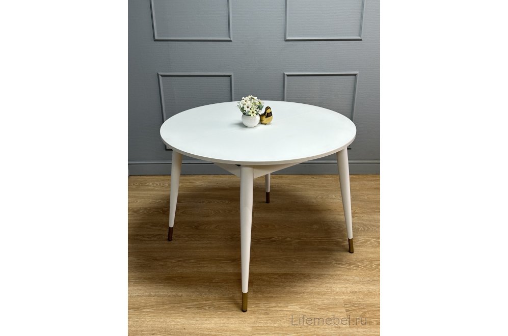 Стол Гай белое стекло / венге