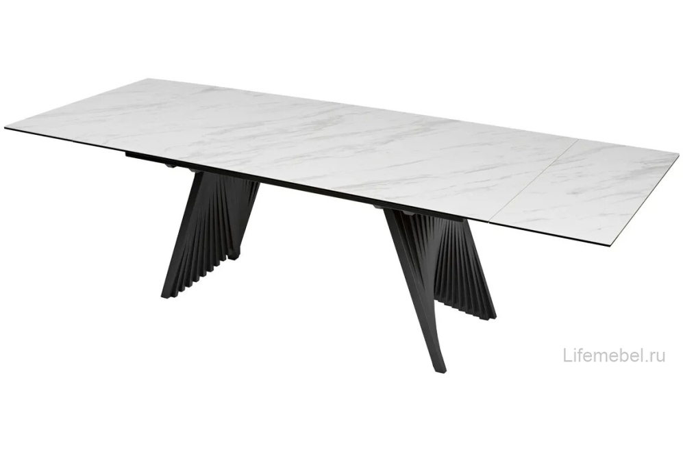 Керамический стол Ivar 200 Marbles KL-99 итальянская керамика белый мрамор