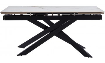 Керамический стол Мара 160-240 / 90х76 kass gold / черный