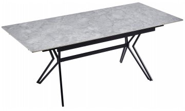 Керамический стол Мирул 135-195 / 80х76 grey stoun / черный