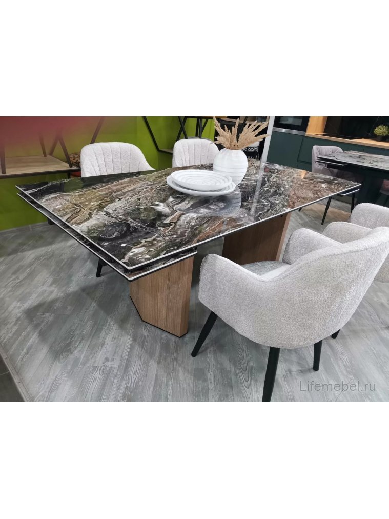 Керамический стол Моцарт 200 amadeus polished / дуб монтана