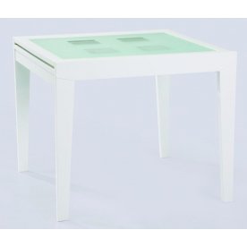 Стол Benson 90 белый тонированное стекло с прозрачными квадратами