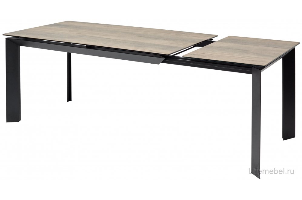 Керамический стол Cremona 140 KL-61 итальянская керамика под дерево / черный 