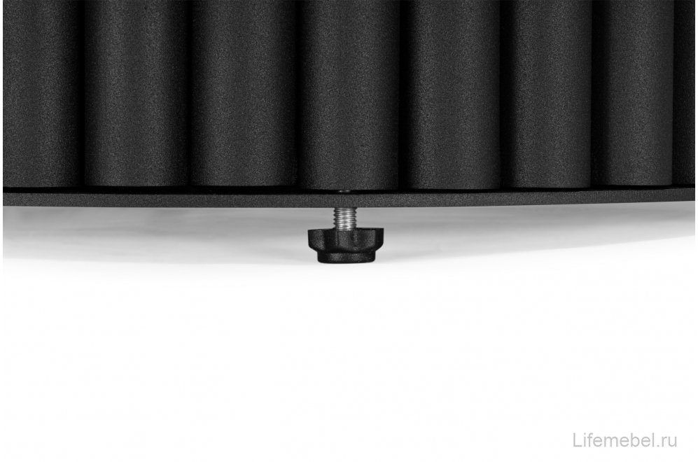 Стеклянный стол Барел 110 серый мрамор / черный