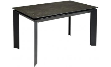 Керамический стол Cremona 140 KL-99 белый мрамор матовый / итальянская керамика / черный