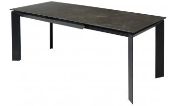 Стеклянный стол Cremona 140 KL-116 черный мрамор матовый / черный