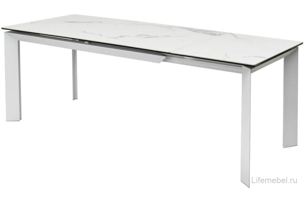 Керамический стол Cremona 140 matte statuario белый мрамор матовый / белый