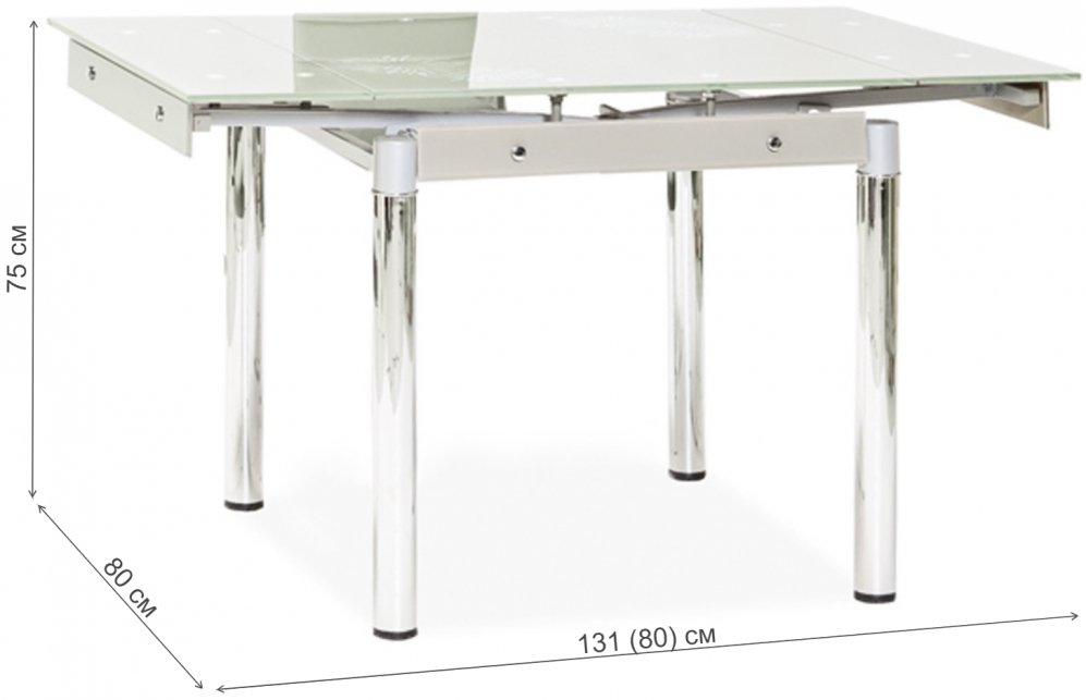 Стеклянный стол GD082 белый