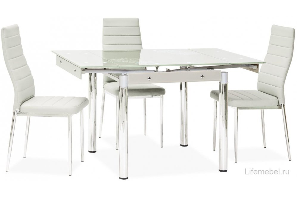 Стеклянный стол GD082 белый