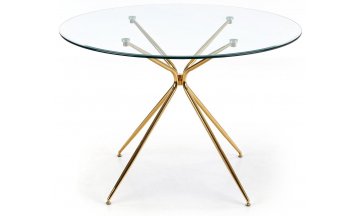 Стеклянный стол Rondo прозрачный / золотой