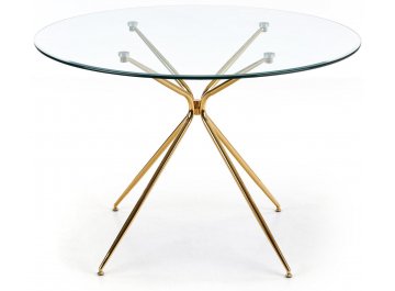 Обеденный стол Kirsty прозрачный / золотой