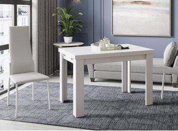 Обеденный стол Норман тип 1 белый / стекло белый глянец