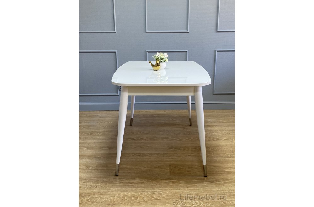 Стеклянный стол K1200 белый глянец / белый