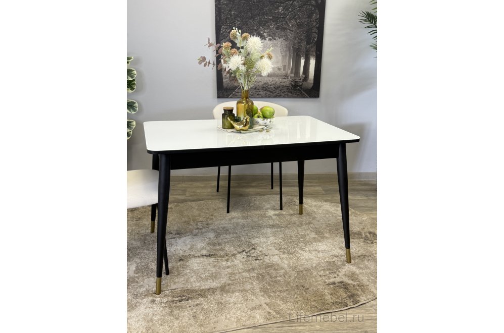 Стол 1100K венге / стекло белое глянец