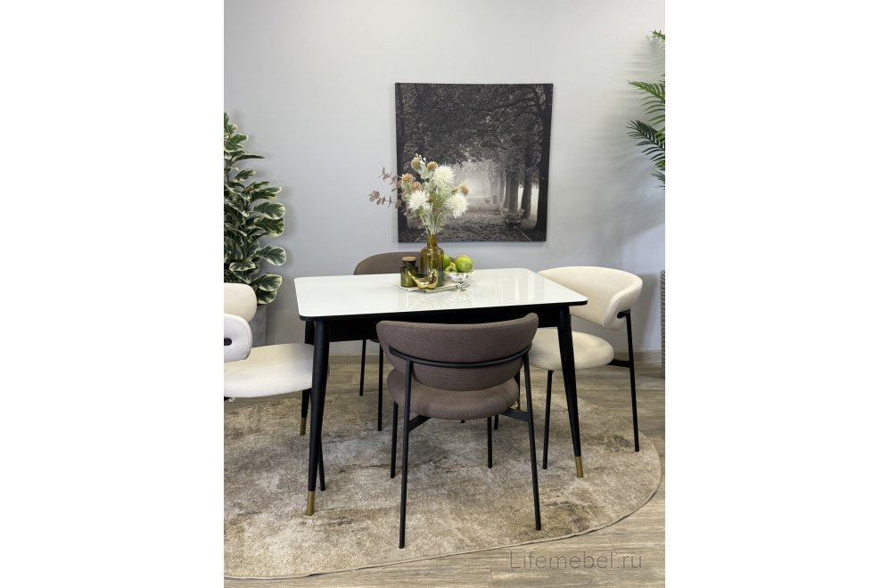 Стол 1100K венге / стекло белое глянец