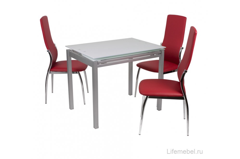 стол 1130 с красными стульями 1340