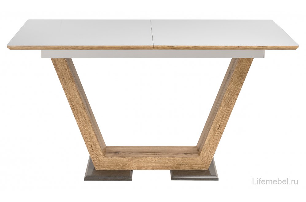 Стол на тумбе Иматра белый / дуб монтана