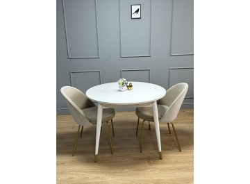 Обеденный стол KENNER K1000 белый/стекло белое сатин