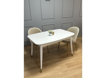 Стол из массива дерева KENNER K1200 венге/стекло белое сатин