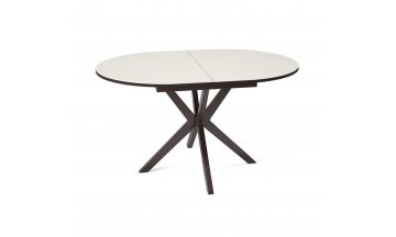 Стеклянный стол Крис белый сатин / венге