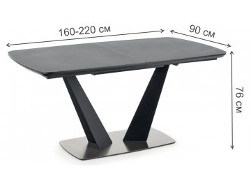 Стеклянный стол Fangor 160-220/90/76