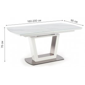 Стеклянный стол Файва 160-200/90/76