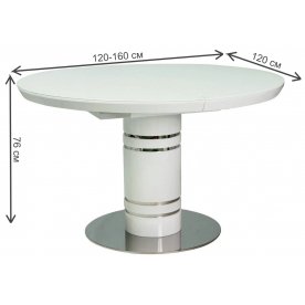Стеклянный стол Stratos 120 120-160/120/76