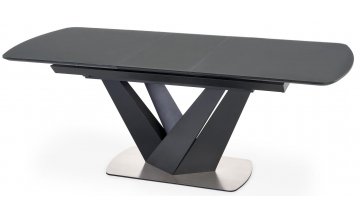 Стеклянный стол Patrizio 160-200/90/77 темно-серый / черный