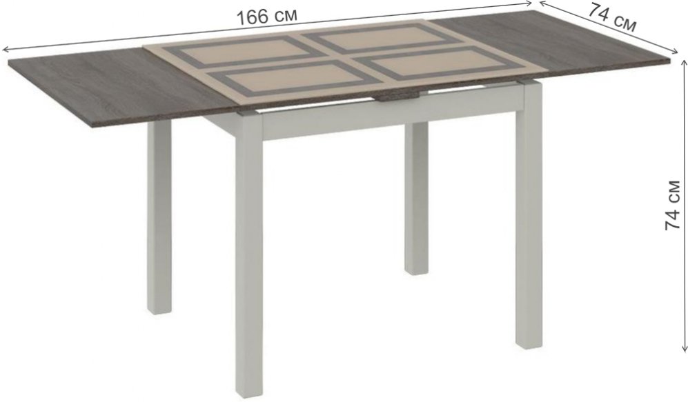 Стол обеденный раздвижной Мельбурн СМ (Б)-100.05.12(1) слоновая кость / бежевый глянец