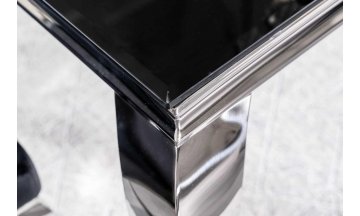 Стеклянный стол Prince 150/90/75 черный / хром